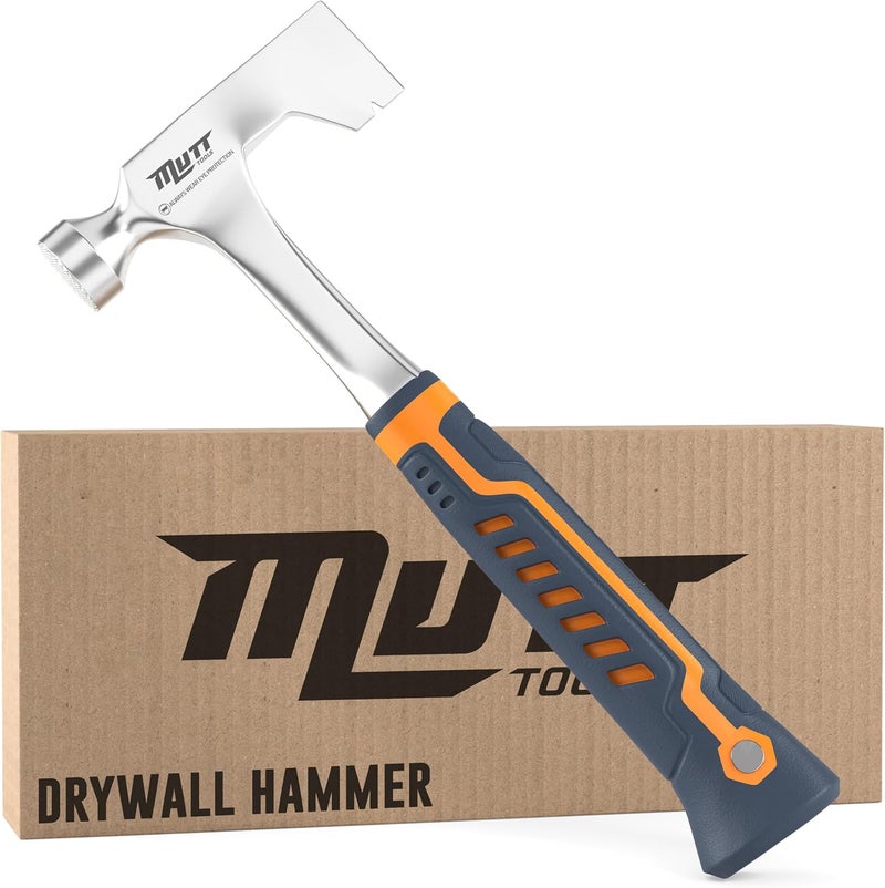 AMERICAN MUTT TOOLS Mutt Tools Professional Drywall Hammer Hatchet – 14oz Head – Ergonomic Grip – Lath Hammer for Drywall Installation and Demolition - Image 1